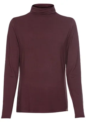 Productafbeelding van camel active dames langarmshirt met kraag, donkerrood, dameskleding - maat L