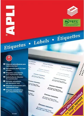 Produktbild von Apli – weiße Etiketten Ft 105 x 148 mm (B x H), 1.000 Stück, 4 pro Blatt (2528)