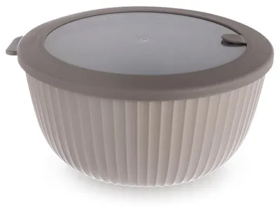 Obrázek produktu pro Orion | Mísa do mikrovlnky - Ø 21 cm - Bez BPA - Plast - Dóza na potraviny béžová s víkem 2,5l