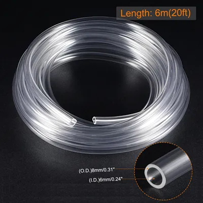 Produktbild von PVC Schlauch 6mm ID x 8mm OD, 6 Meter Kondensatschlauch Wasserleitung Kunststoff fš¹r Garten, Aquarium, Wasserleitung