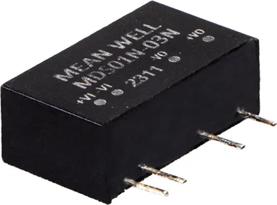 Produktbild von MEANWELL MDS01N-15N DC-DC-Wandler ungeregelt 15V 0,067A SIP7 6.000V