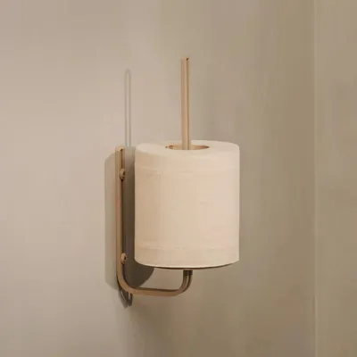 Produktbild von Toilettenpapierhalter aus Edelstahl | Wandmontage | in 4 Farben und 2 Größen | LILLE , Farbe:Sand, Größe:L