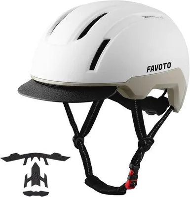 Productafbeelding van Fietshelm met Vizier voor Volwassenen - Verstelbare Stadshelm voor Dames en Heren, L (57-61 cm)