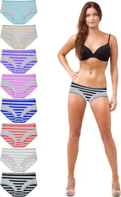 Produktbild von TEXEMP 5er - 10er Pack Damen Slips Baumwolle Höschen Unterwäsche Pants | B266 - L - 10 Stück