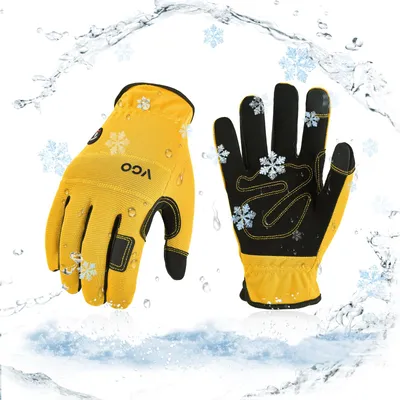 Produktbild von 1 Paar Winterarbeitshandschuhe, warme Sicherheitshandschuhe für kaltes Wetter, leichte Mechanikerhandschuhe, wasserdichter Touchscreen (NB7581FLWP)