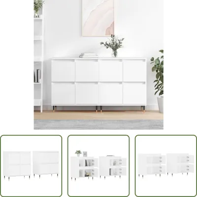 Produktbild von The Living Store Sideboards 2 Stk. Weiß Holzwerkstoff