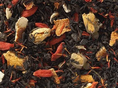 Produktbild von 1 kg  Schwarzteemischung Gojibeere Goji-Granatapfel-Note aromatisiert