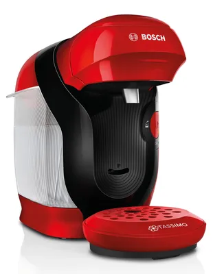 Produktbild von Bosch TAS113E, Pad-Kaffeemaschine, 0,7 l, Kaffeekapsel, 1400 W, Rot