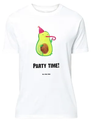 Produktbild von Mr. & Mrs. Panda Tshirt Avocado Party Zeit - Weiß - Geschenk, Schulabschluss, Oversize T-Shirt, Genießen, Geburtstag, mit Spruch, Shirt, Happy Birthday
