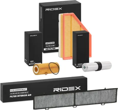 Produktbild von RIDEX Filterset Inspektionspaket Filtersatz für BMW 3 Touring (E91) 3 Limousine (E90) 3 Cabrio (E93)