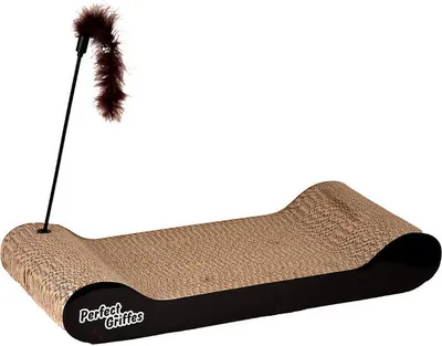 Produktbild von Perfect Claws Katzen Kratzmatte - Venteo™ - Kratzmatte für Krallen - Aus Pappe - Erwachsene - Mit Katzenminze und Staubwedel