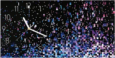 Produktbild von Wanduhr aus Glas mit Motiv Pixelmuster- 60 x 30 cm - inkl. Aufhängesystem
