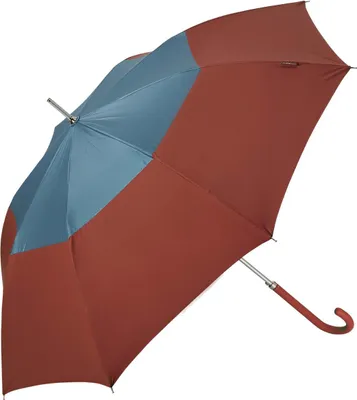 Produktbild von Regenschirm Stockschirm Damen Automatiköffnung Bicolor Zweifarbig Windproof Braun Blau