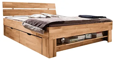 Produktbild von home24 Massivholzbett - Kernbuche Massiv - Geölt