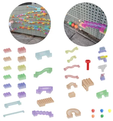 Produktbild von MASTERKIDZ Baukasten „Ballbahn“ mit STEM-Tafel, 209 Teile