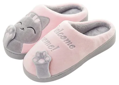 Immagine prodotto di Ciabatte invernali unisex con fodera in peluche e motivo animalier