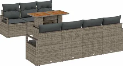 Immagine prodotto di vidaXL Set di divani da giardino 8 pezzi grigio e marrone 100 x 55 x 73 cm