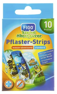 Produktbild von Bunte Kinderpflaster "Kleine Abenteurer" – 10er Set Wundpflaster mit Motiven für kleine Helden, 56x18mm, ideal für schnelle Hilfe bei Schürfwunden