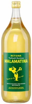 Produktbild von Retsina Malamatina Weißwein Trocken, leicht harzig aus Griechenland 2000ml