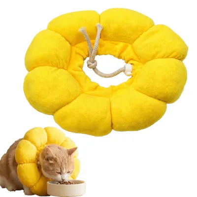 Weiches Katzenhalsband, Leck-Schutz, verstellbar, gelb