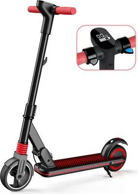 Produktbild von Elektroscooter Schwarz 6,5 Zoll 14km/h Elektroroller LED-ANZEIGE Kinderroller 130 Watt Motor Elektro Roller Bis 70KG Kinder E Scooter Ab 8 Jahren Nachgerüstete Version