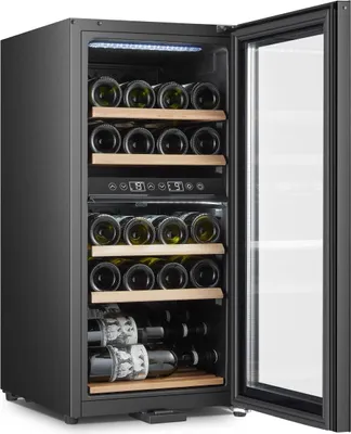 Zdjęcie produktu dla Adler AD 8080, Chłodziarka na wina z kompresorem, Wolnostojący, 24 butel., G, Światło wewnętrzne, Czarny