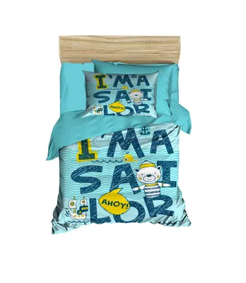 Produktbild von L'Essentiel Linge de Maison, PH196, Baby-Bettbezug-Set, Türkis, 100 x 150 cm