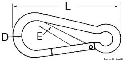 Produktbild von Karabinerhaken ohne Bolzen m. Auge AISI 316 12 mm , 5 Stück