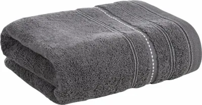 Image de EUROFIRANY | Serviette - Serviette de douche - 30 x 50 cm - en coton - Serviettes - gris foncé - Serviette invité - Gant de toilette