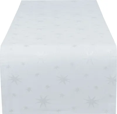 Produktbild von Tischläufer 30x200 cm Weiß Weihnachten Polyester Sterne Tischband Herbst Advent Weihnachts Tischdeko