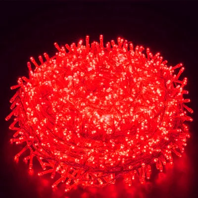 Produktbild von 50M 500LEDs, 8 trybów świecenia, wodoodporne lampki choinkowe LED IP44, zewnętrzne oświetlenie ogrodowe, oświetlenie do dekoracji wnętrz, oświetlenie imprezowe, czerwone