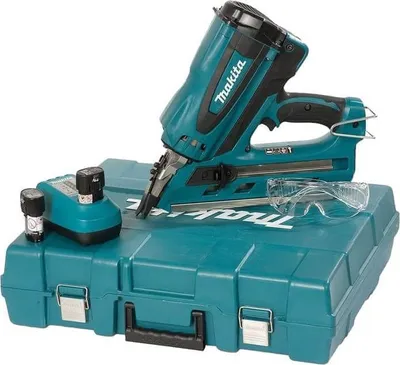 Image de Makita GN 900 SE Cloueur à gaz sans fil 7,2 V en coffret de transport avec 2x BL 7010 batterie 1,0 Ah et chargeur DC07SA