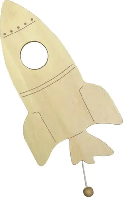 Produktbild von Hübsche Holz-Spieluhr Rakete für die Wand, Dekoartikel
