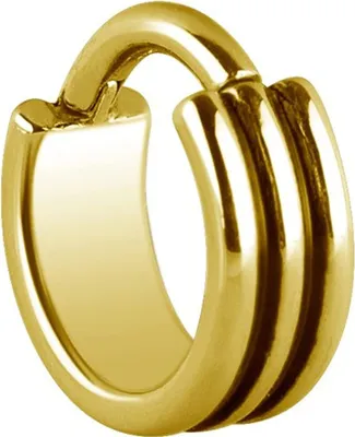 Produktbild von Karisma Edelstahl 316L Septum Clicker 3 Ringe- Oxidiert Concave Segment Sharnier Ring Ohrring Nase 1,2x7m - Gold