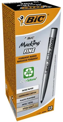 Zdjęcie produktu dla Marker permanentny cienkopis Pocket ECOlutions czarny 12 sztuk