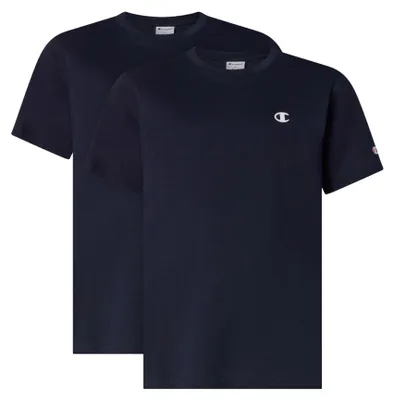 Produktbild von Champion Jungen Legacy Basics B 2-Pack Crewneck T-Shirt, Marineblau, 7-8 Jahre E