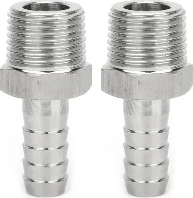 Obrázok produktu pre 2PCS 1/2in BSPT mužský závit konektor potrubia Fitting Barb Joint rýchlospojka konektor (BSPT 1/2in - 10mm )