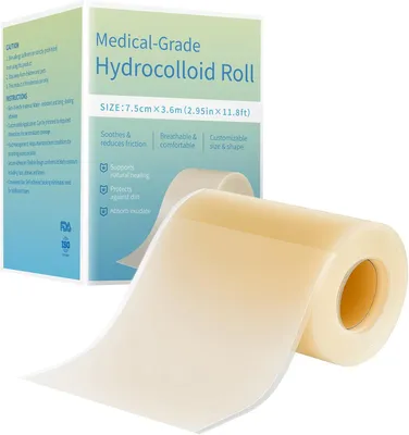 Obrázok produktu pre Hydrokoloidná rolka 7.5 cm x 3.6 m, vodotesná, samolepiaca, strihacia, na pľuzgiere