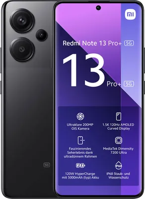 Produktbild von Redmi Note 13 Pro+ 5G 12GB + 512GB Midnight Black Smartphone
