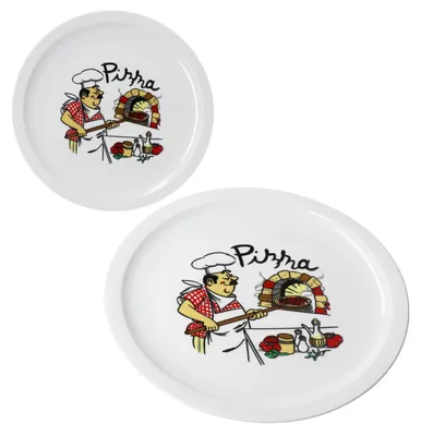 Image de set de 2 assiettes à pizza Luigi Ø30,5cm 2 personnes Assiette Pizza boulanger grand plat