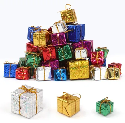 Productafbeelding van Kleine cadeauverpakkingen, 60 stuks, voor kerstboomdecoraties