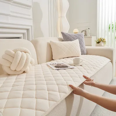 Produktbild von (Grau, 70*90cm) Baumwollgepolsterte Sofabezug & Kissenbezug – Rutschfeste Möbelabdeckung für Ecksofas, Wohnzimmer-Couch, Weich & Langlebig, Multifunktionale Bodenmatte & Stuhlpolster
