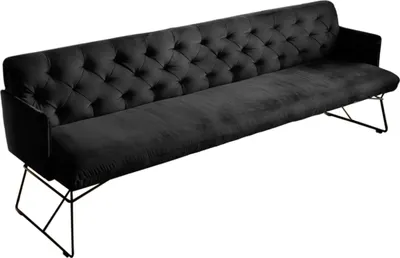 Produktbild von KAWOLA Esszimmerbank CHARME Velvet schwarz 206cm