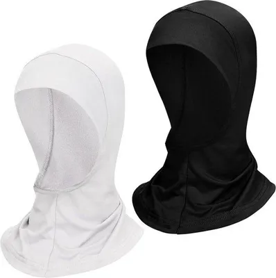 Produktbild von Famanu Hijab Cap Hals Cover - Schwarz, elastisch, 2 Stück