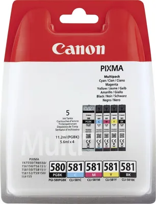 Zdjęcie produktu dla Canon 2078C006, Czarny, Cyjan, Purpurowy, Żółty, Tusz na bazie pigmentu, 11,2 ml, 5,6 ml, 1 szt., Multipak