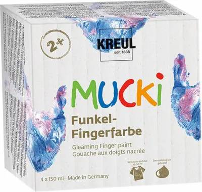 Produktbild von KREUL Funkel-Fingerfarbe "MUCKI" 150 ml 4er-Set