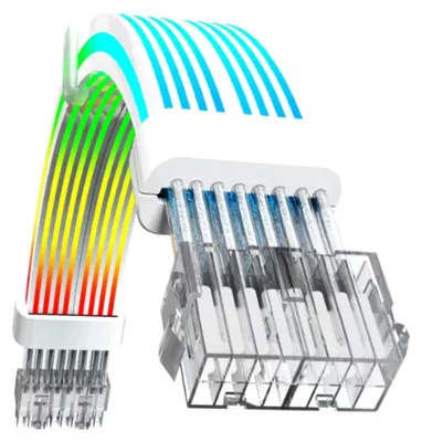 Produktbild von ARGB-Stromkabelverlängerung, 2 x 8-Pin auf 2 x 8-Pin, Weiß