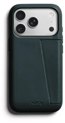 Productafbeelding van Bellroy, lederen hoesje voor iPhone 18 Pro / iPhone 17 Pro, 3 kaartsleuf, met standaard, groen