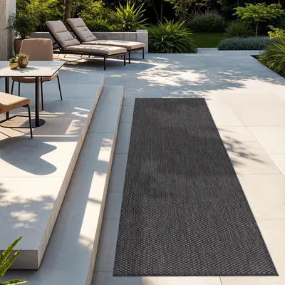 Produktbild von TT Home Teppich Für Outdoor Wetterfest Küchenteppich Balkon Terrasse Unifarbenes Design Modern Größe 80x150 cm