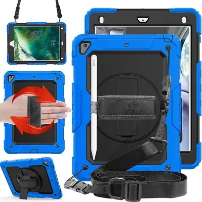 Image de Étui pour iPad 9.7" 2018/2017 avec support et bandoulière Bleu